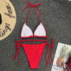 Neon Pink Bikini Women Swimwear Halter Swimsuit Female Two-Pieces Bikini Set Swimwear Halter String Triangle Bikini Sets Bather Bathing Suit Swim by Stevvex