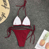 Neon Pink Bikini Women Swimwear Halter Swimsuit Female Two-Pieces Bikini Set Swimwear Halter String Triangle Bikini Sets Bather Bathing Suit Swim by Stevvex