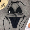 Neon Pink Bikini Women Swimwear Halter Swimsuit Female Two-Pieces Bikini Set Swimwear Halter String Triangle Bikini Sets Bather Bathing Suit Swim by Stevvex