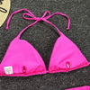 Neon Pink Bikini Women Swimwear Halter Swimsuit Female Two-Pieces Bikini Set Swimwear Halter String Triangle Bikini Sets Bather Bathing Suit Swim by Stevvex