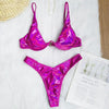 Neon V-bar Underwired Bikini Female Ribbed Swimsuit Women Swimwear Two-pieces Bikini set Push up Bathing Suit by Stevvex