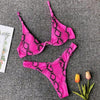 Neon V-bar Underwired Bikini Female Ribbed Swimsuit Women Swimwear Two-pieces Bikini set Push up Bathing Suit by Stevvex