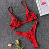 Neon V-bar Underwired Bikini Female Ribbed Swimsuit Women Swimwear Two-pieces Bikini set Push up Bathing Suit by Stevvex