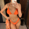 New Bikini Bikini Swimsuit For Women 3 Pieces Set Knot Front Off Shoulder Cover Up with Halter Bikini Sets Bathing Suit Women Swimwear Female Swimsuit Three-pieces Bikini set Halter Bather Bathing Suit Swim Beach Lady by Stevvex
