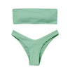 New Bikini High Waist Strapless Bikini Women Swimwear Women Swimsuit Padded Bathing Suit Pure Color Women's Bandeau Bikini Top-High Leg High Waist Bikini Bottom Set by Stevvex