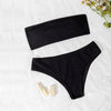 New Bikini High Waist Strapless Bikini Women Swimwear Women Swimsuit Padded Bathing Suit Women High Waist Bikini Set Strapless 2 Piece Bathing Suit Swimsuits by Stevvex
