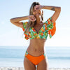New Bikini Set Female Ruffle Swimwear Women Print Floral Push Up Swimsuit Bathing Suit Flounce Bikini Set Women Side Bandage Two Piece Swimsuit Beachwear by Stevvex