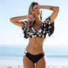 New Bikini Set Female Ruffle Swimwear Women Print Floral Push Up Swimsuit Bathing Suit Flounce Bikini Set Women Side Bandage Two Piece Swimsuit Beachwear by Stevvex