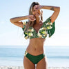 New Bikini Set Female Ruffle Swimwear Women Print Floral Push Up Swimsuit Bathing Suit Flounce Bikini Set Women Side Bandage Two Piece Swimsuit Beachwear by Stevvex