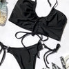 New Bikini Set Women Solid Female Cut Bikinis Swimwear Push Up Swimsuit Bath Suit Women's Bikini Padded Cutout Strappy Halter Swimsuits Two Piece Bathing Suits by Stevvex