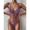 New Bikini Set Women Solid Female Cut Bikinis Swimwear Push Up Swimsuit Bath Suit Women's Bikini Padded Cutout Strappy Halter Swimsuits Two Piece Bathing Suits by Stevvex