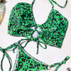 New Bikini Set Women Solid Female Cut Bikinis Swimwear Push Up Swimsuit Bath Suit Women's Bikini Padded Cutout Strappy Halter Swimsuits Two Piece Bathing Suits by Stevvex