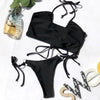 New Bikini Set Women Solid Female Cut Bikinis Swimwear Push Up Swimsuit Bath Suit Women's Bikini Padded Cutout Strappy Halter Swimsuits Two Piece Bathing Suits by Stevvex