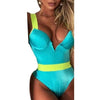 New Bikini Sets Black Push Up Swimsuit Women Neon Patchwork Bikini Swimsuit 2 Piece Cutout Molded Push Up Bathing Suit Women Swimwear Splicing Bathing Suit Holiday Beach Swimming Suit by Stevvex