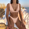 New Bikini Solid Swimsuit Women Swimwear Push Up Bikini Set Bathing Suit Summer Beach Wear Swimming Suit Two Piece Swimsuits Swimming Beachwear For Bathing Suit by Stevvex