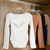 New Casual And Trendy Square Collar Long Sleeve Woman's Sweaters Knitted Pullover Spring Autumn Sweater Winter Tops For Women Black And White Jumper by Stevvex