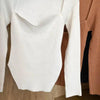 New Casual And Trendy Square Collar Long Sleeve Woman's Sweaters Knitted Pullover Spring Autumn Sweater Winter Tops For Women Black And White Jumper by Stevvex