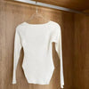 New Casual And Trendy Square Collar Long Sleeve Woman's Sweaters Knitted Pullover Spring Autumn Sweater Winter Tops For Women Black And White Jumper by Stevvex