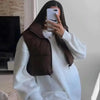 New Chic Lady Fashionable Women's Casual High Collar In Coffee Color Short Outwear Zippers Sleeveless Jackets Vest by Stevvex