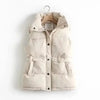 New Cotton Padded Autumn Winter Women's Solid Loose Vest Drawstring Stand Collar Long Vest Jacket Women Windproof Warm Waistcoat by Stevvex