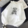 New Dark Hoodies Women Sweatshirts Female Casual Fashion Vintage Oversized Punk Fun Hip Hop Long Bear Long Sleeve Drawstring Hoodie Sweatshirt by Stevvex