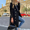 New Dazzling Faux Wool Blends Women's Long Coats Collar Double Breasted Vintage Elegant Lady Plus Size Jackets Winter Outerwear by Stevvex