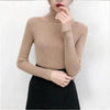 New Elegance Autumn/Winter Knitted Jumper Tops Turtleneck Pullovers Casual Sweaters Women Shirt Long Sleeve Tight Sweater Girls by Stevvex