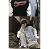 New Elegance Spring Autumn Coat Baseball Bomber Jacket Loose Letter R Men Women Couples Tops Plus Size Jackets Streetwear by Stevvex