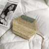 New Famous Mulit Style Straw+leather Handba For Women And Girls New Fashion Summer Bag Handmade Woven Beach Circle Shoulder Bag by Stevvex
