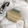 New Famous Mulit Style Straw+leather Handba For Women And Girls New Fashion Summer Bag Handmade Woven Beach Circle Shoulder Bag by Stevvex
