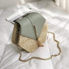 New Famous Mulit Style Straw+leather Handba For Women And Girls New Fashion Summer Bag Handmade Woven Beach Circle Shoulder Bag by Stevvex
