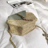 New Famous Mulit Style Straw+leather Handba For Women And Girls New Fashion Summer Bag Handmade Woven Beach Circle Shoulder Bag by Stevvex