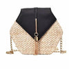 New Famous Mulit Style Straw+leather Handba For Women And Girls New Fashion Summer Bag Handmade Woven Beach Circle Shoulder Bag by Stevvex