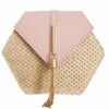 New Famous Mulit Style Straw+leather Handba For Women And Girls New Fashion Summer Bag Handmade Woven Beach Circle Shoulder Bag by Stevvex