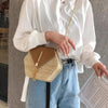 New Famous Mulit Style Straw+leather Handba For Women And Girls New Fashion Summer Bag Handmade Woven Beach Circle Shoulder Bag by Stevvex