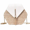 New Famous Mulit Style Straw+leather Handba For Women And Girls New Fashion Summer Bag Handmade Woven Beach Circle Shoulder Bag by Stevvex