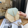 New Famous Mulit Style Straw+leather Handba For Women And Girls New Fashion Summer Bag Handmade Woven Beach Circle Shoulder Bag by Stevvex