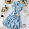 New Fashion Neck Ruffles Summer Dress Party Tank Sundress Women Casual Dresses For Women - Fashion Women Dresses by Stevvex