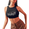 New Fashion styles cute Rhinestone sleeveless Crop Tank Top Streetwear cute tops for summer by Stevvex