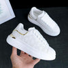 New Fashion White High Quality Women's White Thick Soled Sports Casual Couple Shoes Summer Lace-Up Trainers Gym Tennis Running Breathable High Quality Sneakers by Stevvex
