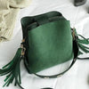 New Fashionable Scrub Women Bucket Bag Vintage Tassel Messenger Bag High Quality Shoulder Bag Simple Crossbody Bag For Females by Stevvex