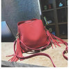 New Fashionable Scrub Women Bucket Bag Vintage Tassel Messenger Bag High Quality Shoulder Bag Simple Crossbody Bag For Females by Stevvex