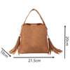 New Fashionable Scrub Women Bucket Bag Vintage Tassel Messenger Bag High Quality Shoulder Bag Simple Crossbody Bag For Females by Stevvex