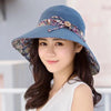 New Fashionable Women Sun Hat Summer Hat Foldable Ladies Wide Large Brim Floppy Folding Summer Beach Sun Hat Comfortable Cotton Cap Anti-UV Big Summer Biking Beach Hat Fashion Sun Hat by Stevvex