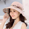 New Fashionable Women Sun Hat Summer Hat Foldable Ladies Wide Large Brim Floppy Folding Summer Beach Sun Hat Comfortable Cotton Cap Anti-UV Big Summer Biking Beach Hat Fashion Sun Hat by Stevvex