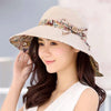 New Fashionable Women Sun Hat Summer Hat Foldable Ladies Wide Large Brim Floppy Folding Summer Beach Sun Hat Comfortable Cotton Cap Anti-UV Big Summer Biking Beach Hat Fashion Sun Hat by Stevvex