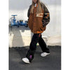 New Free Style Woman Jacket Hip Hop Furry Bone Patchwork Color Block Jackets Mens Streetwear Men Baseball Coats Unisex by Stevvex