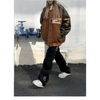 New Free Style Woman Jacket Hip Hop Furry Bone Patchwork Color Block Jackets Mens Streetwear Men Baseball Coats Unisex by Stevvex