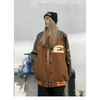 New Free Style Woman Jacket Hip Hop Furry Bone Patchwork Color Block Jackets Mens Streetwear Men Baseball Coats Unisex by Stevvex