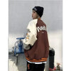 New Free Style Woman Jacket Hip Hop Furry Bone Patchwork Color Block Jackets Mens Streetwear Men Baseball Coats Unisex by Stevvex